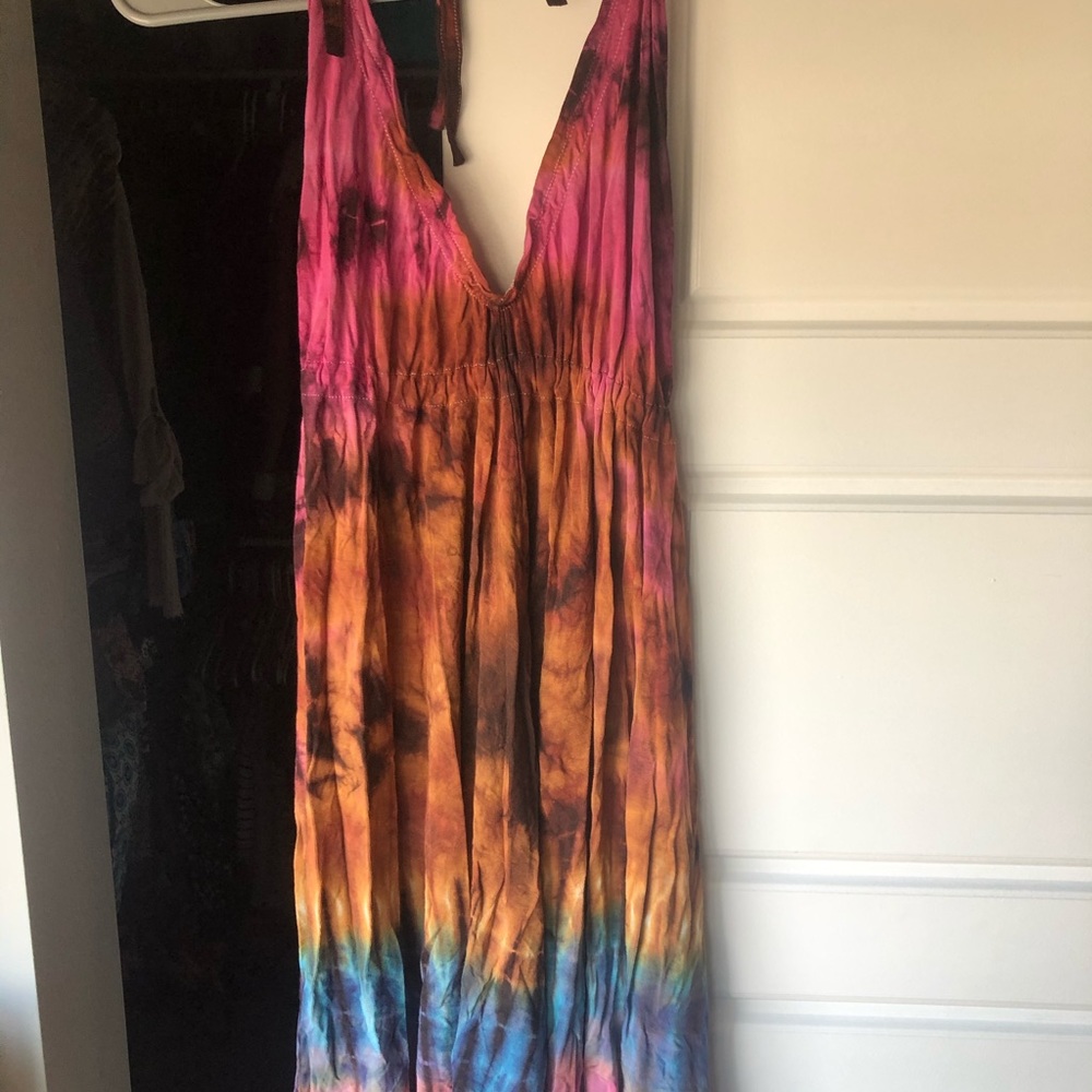 Tye dye halter tie dress